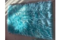 China Light Blue Supersoft  90x150cm Polyester Area Rugs Plush Faux Fur Rug supplier