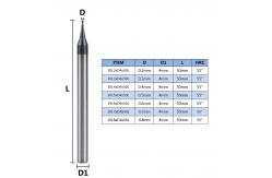 China Square / Ball Nose Micro End Mills 2 Flutes Shank Diameter 4mm supplier