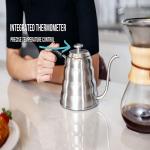 Pour Over Coffee Stainless Steel Gooseneck Kettle With Thermometer