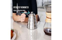 China Pour Over Coffee Stainless Steel Gooseneck Kettle With Thermometer supplier