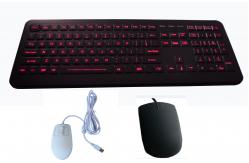 China Rubber hygienic IP65 illuminated USB medical keyboard with FN numeric keys supplier