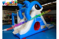 China Shark Outdoor Inflatable Water Slides  ,  Air Combo Bouncer With Water Pool supplier