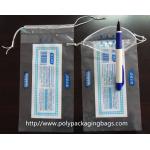 Personalized Clear HDPE / LDPE Drawstring Plastic Bags For Garment Packaging for sale