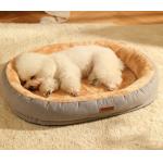 Basics Round Bolster Indestructible Dog Bed With Flannel Top for sale