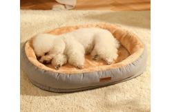 China Basics Round Bolster Indestructible Dog Bed With Flannel Top supplier