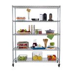 5-Tier Kitchen Storage Organizer Wire Shelving Unit Adjustable Metal Shelf Rack for sale