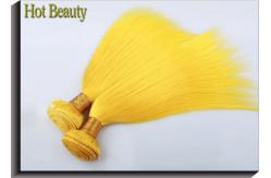 China Customized Yellow Silk Straight 100% Human Hair Extensions Long Lasting Cuticle Aligned supplier