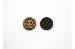China Natural  2 Holes Coconut Buttons With Flower Pattern Engraving supplier
