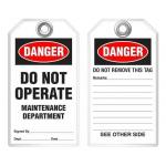 Danger Tag PVC Waterproof Double Side Printed Durable Plastic Tag for Warning for sale