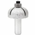 R15 37mm Ball Round Nose Stone Router Bit , Diamond Router Bits For Granite With Bearing for sale