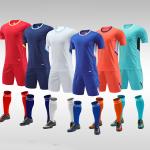 Casual Custom Plain Soccer Jerseys Breathable Blue White Orange Football Jersey Set for sale