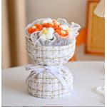 Handmade Knitted Wool Mini Puff Bouquet Beautiful Flower Variety in Multiple Colors for sale
