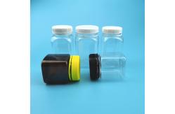 China Empty 200ml 320ml 400ml Plastic Honey Jar Square With Tamper Evident Lid supplier