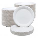 Fruit Eco Compostable Sugarcane Plates Round Biodegradable Sugarcane Bagasse Plates for sale
