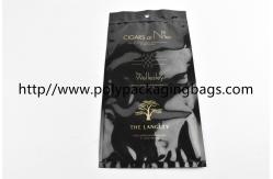 China Customized black cigar tobacco moisturizing zipper bag with transparent window supplier