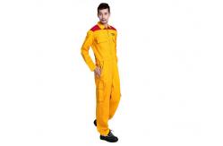 China Orange Automotive Industrial Work Uniforms With Velcro Removable Wristband supplier