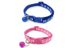 China Footprint Cat Dog Collar Patch Cloth Kitten E Collar With Bell supplier