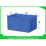 Big Capacity Plastic Stackable Containers Warehousing Transportation Blue for sale