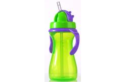 China Green Purple 9oz 290ml Baby Weighted Straw Cup With Handle supplier