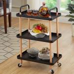 3 Tier Bathroom Kitchen Storage Cart With Wheels Plastic PP for sale