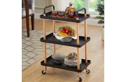 China 3 Tier Bathroom Kitchen Storage Cart With Wheels Plastic PP supplier