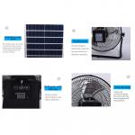 DC Solar Cell Portable Rechargeable Desktop Fan 12H LED Lamp Solar