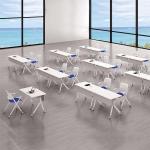 Wood Steel Foldable Training Table Wood Folding Durability With Wheels