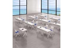 China Wood Steel Foldable Training Table Wood Folding Durability With Wheels supplier
