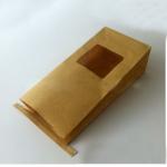 Bulk Tea Packaging White Kraft Paper Tin Tie Flat Bottom Bags With Clear Window for sale
