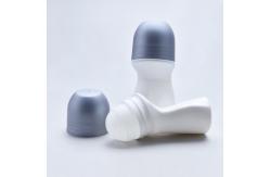 China Unique Shape Refillable Rollerball Bottle Gray Cap White Body supplier
