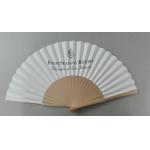 23cm promotional hand held fan with natural  wooden handle and paper ,  can print logo or design for sale