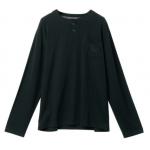180gsm Polyester 65% Cotton 35%  Black Long Sleeve Knitted Shirt for sale