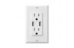 China Tamper Resistant Fast Charging USB Socket Wall Mounted 15A 120V supplier