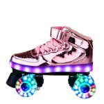 Double Row 4 Wheel Roller Skates Patines Led Rechargeable 7 Colorful Luminous for sale