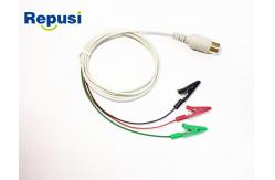 China Resusable Shielded 3-Clip Lead Wire With Touchproof Connector 120m Length supplier