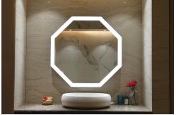 China Polygonal Vanity Mirror With Lights High Clear Reflection Custom Backlit Mirror supplier