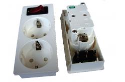China Germany Double Electric Power Sockets Power Outlet With Switch Control supplier