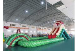 China Amusement Inflatable Water Parks With Slide 420D Polyester Coated PVC Waterproof supplier
