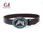 Vintage Denim Sculpture Craft Men's Leather Belts Needle Buckle Fashion Belts For Jeans for sale