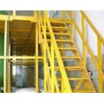 Modern Yellow Square Tube FRP Handrail For Industrial Safety Accessibility for sale