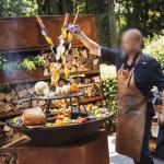 Corten Steel BBQ Brazier Round Fire Burner Pot Bowl Steel BBQ Grill for sale