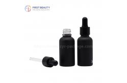 China Empty Essential Oil Dropper Glass Bottles Matte Black 5ml - 100ml supplier