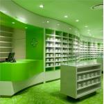 Fashionable Pharmacy Display Cabinet , Green Retail Pharmacy Shelving Multi Combination for sale