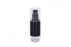 China Empty 1.7oz Acrylic Black Makeup Foundation Dispenser Bottle Cosmetic Pump Bottle supplier