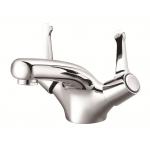 Antirust 2 Handle Single Hole Bathroom Faucet Double Handle Basin Faucet for sale