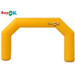 Yellow Custom Inflatable Arch PVC Tarpaulin , Inflatable Race Arch Logo Printing for sale