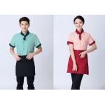 Embroidered Unique Restaurant Uniforms With Single Row Transparent Resin Buttons for sale