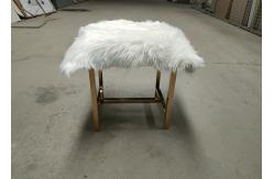 China Modern French 120kg Square Upholstered Stool Stainless Steel Luxury Home supplier