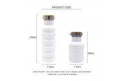 China 550ml Portable Silicone Water Bottle Collapsible With Wooden Lid supplier