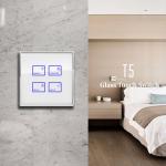 Touch Screen Blue Light Wall Switch RS485 Glass Cover Controlling Light for sale